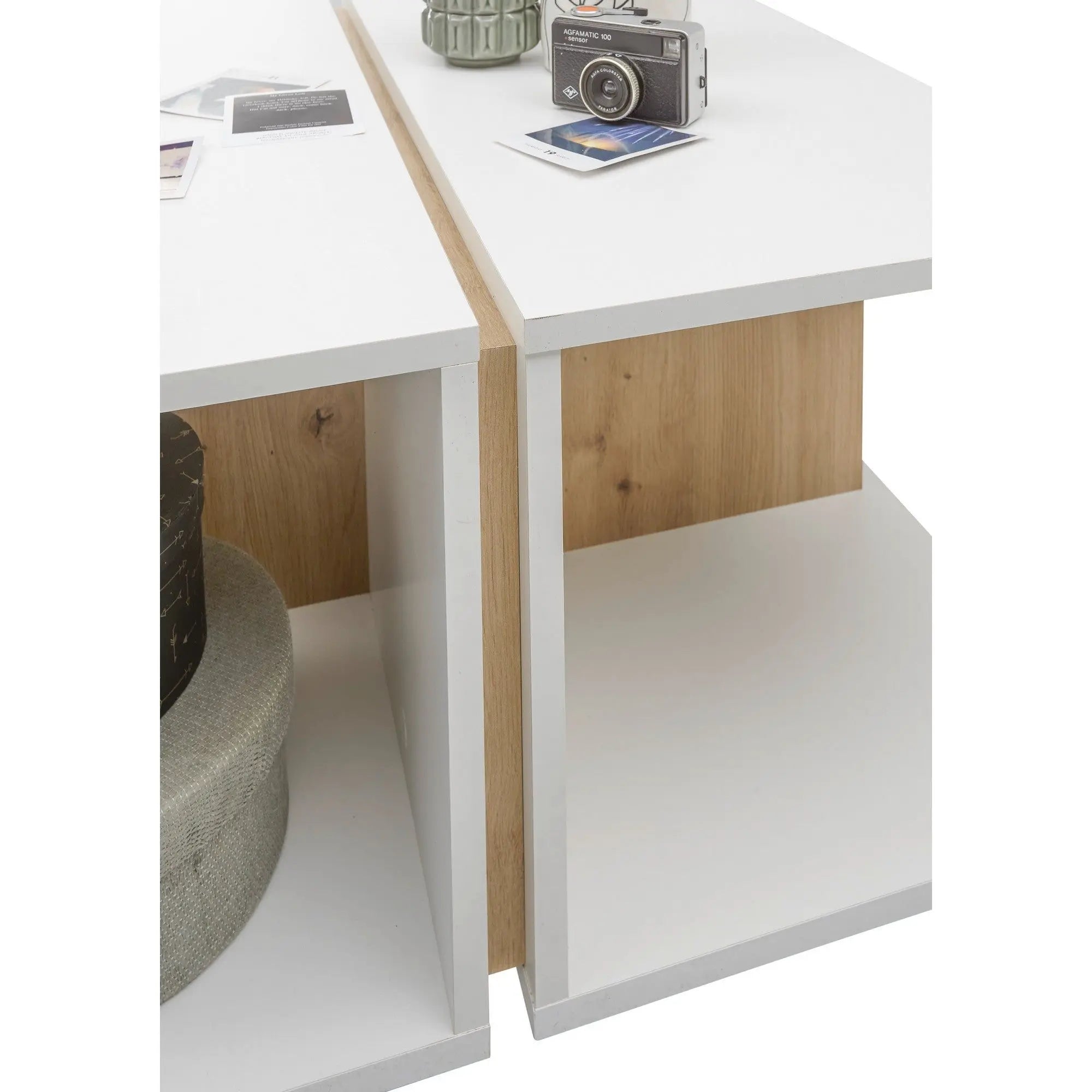 Masuta cafea BELGRAD OCN-28204, stejar artisan/alb