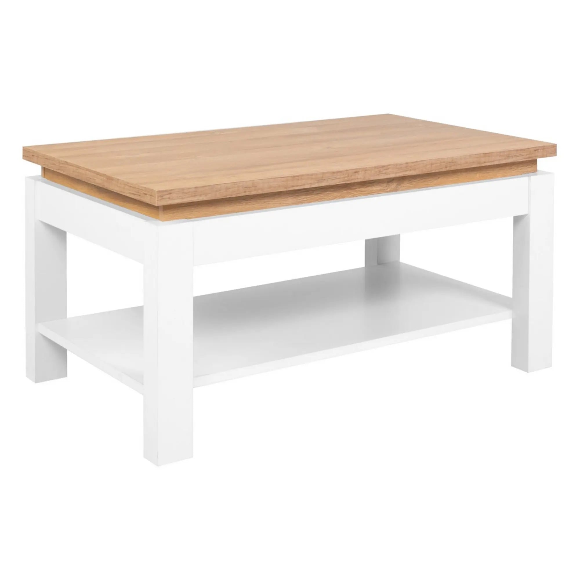 Masuta cafea BERGEN OCN-29074, alb/stejar grandson