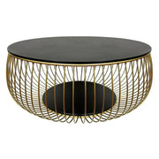 Masuta cafea BERGEN OCN-29075, negru/auriu