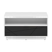 Masuta cafea BERGEN OCN-29083, alb lucios/negru mat