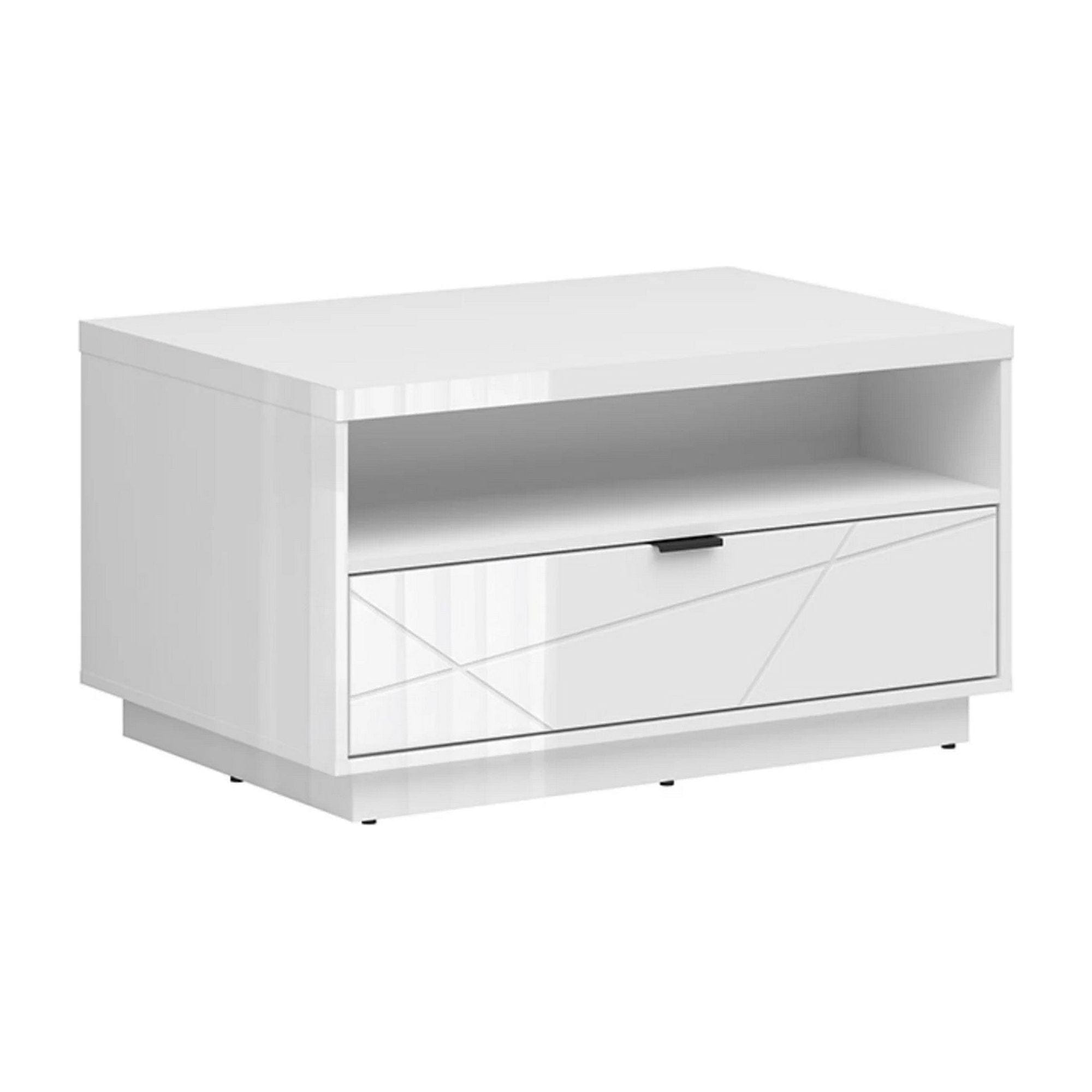 Masuta cafea BERGEN OCN-29085, alb lucios