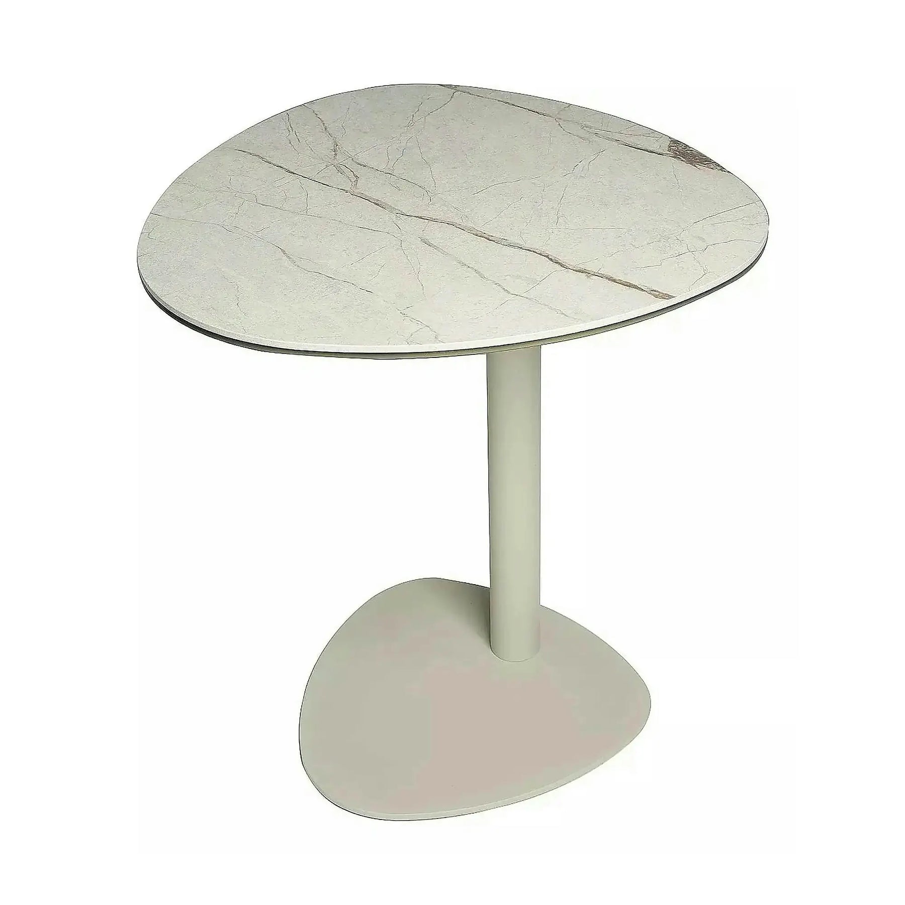 Măsuță cafea CIAO C, sticlă securizata/ceramica/metal, bej mat/casmir, 50×50×54 cm