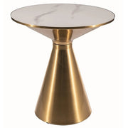 Masuta cafea DETROIT OCN-39081, alb lucios/auriu