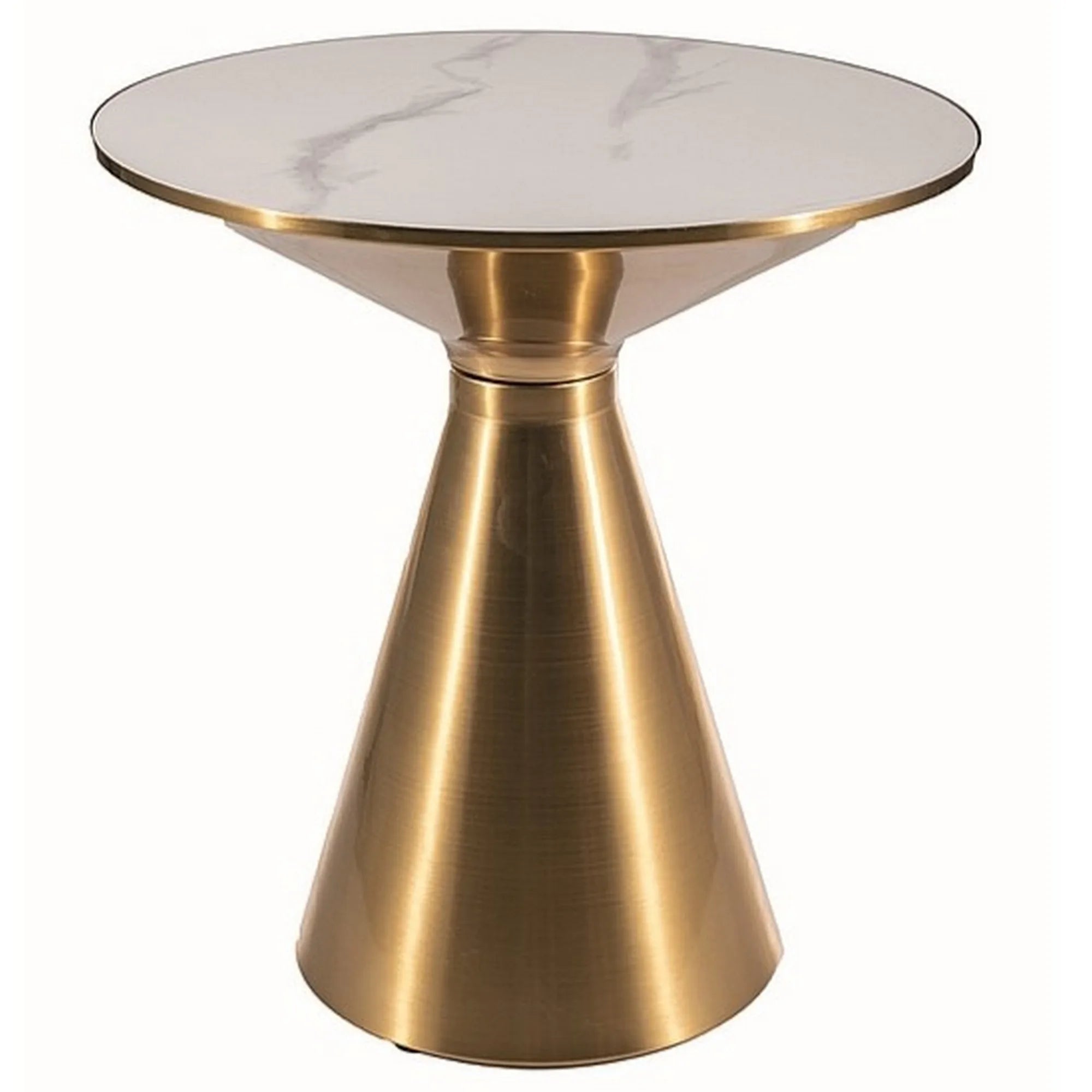 Masuta cafea DETROIT OCN-39081, alb lucios/auriu