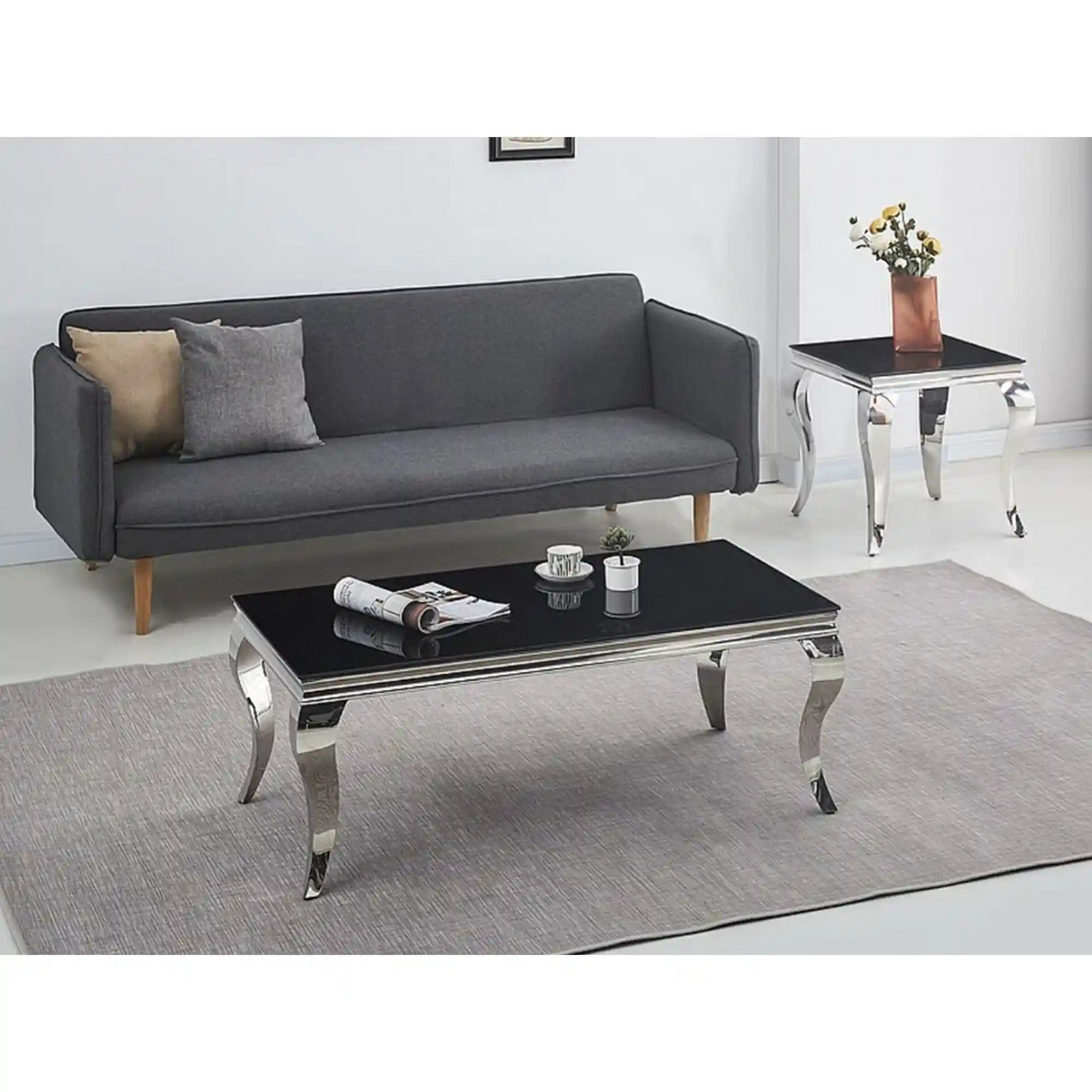 Masuta cafea DETROIT OCN-39107, negru/crom