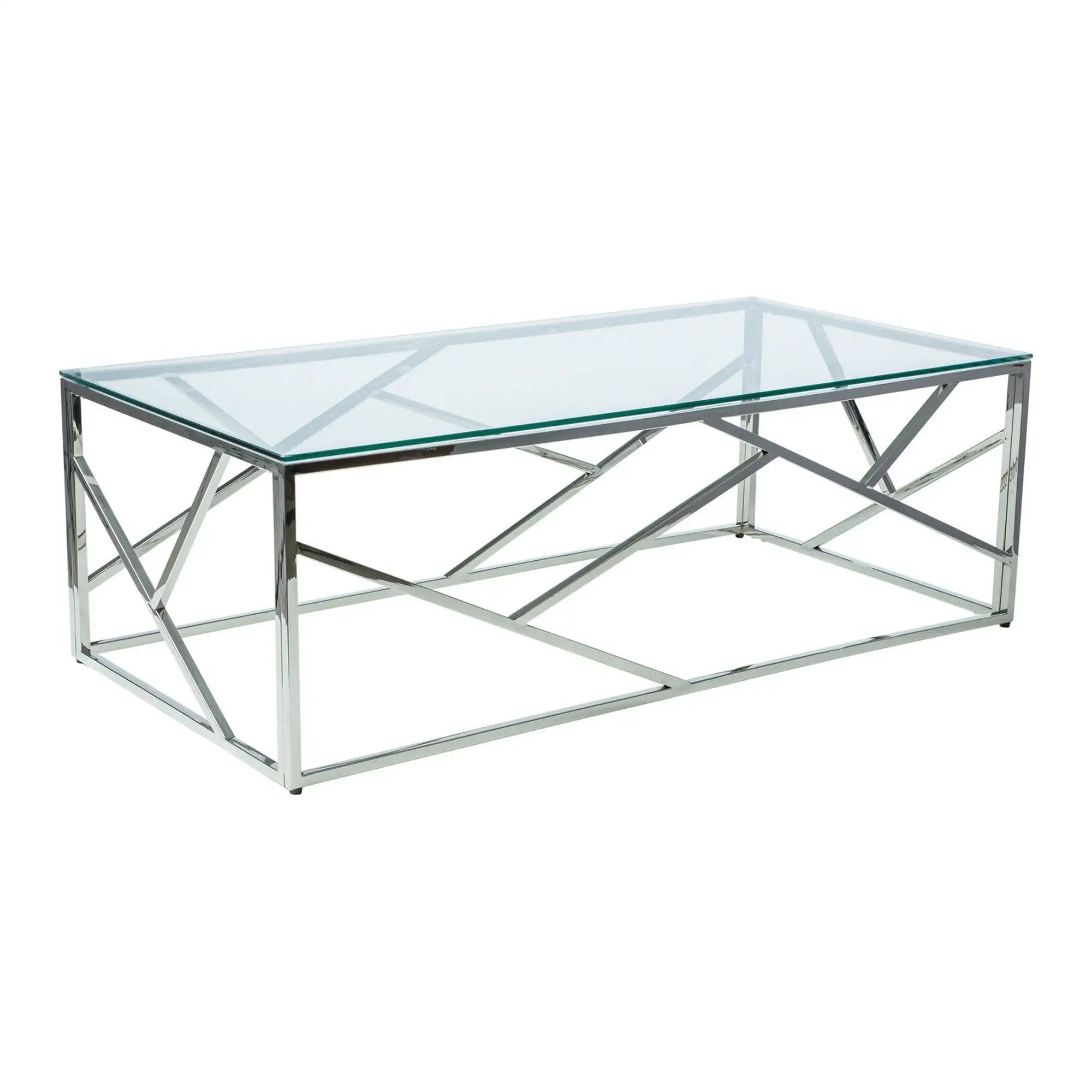 Masuta cafea DETROIT OCN-39175, transparent/argintiu