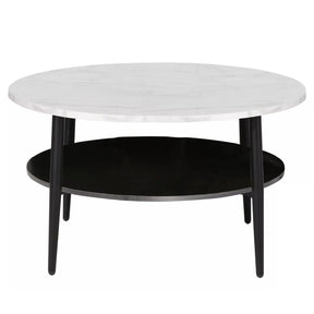 Masuta cafea DETROIT OCN-39194, alb/negru mat