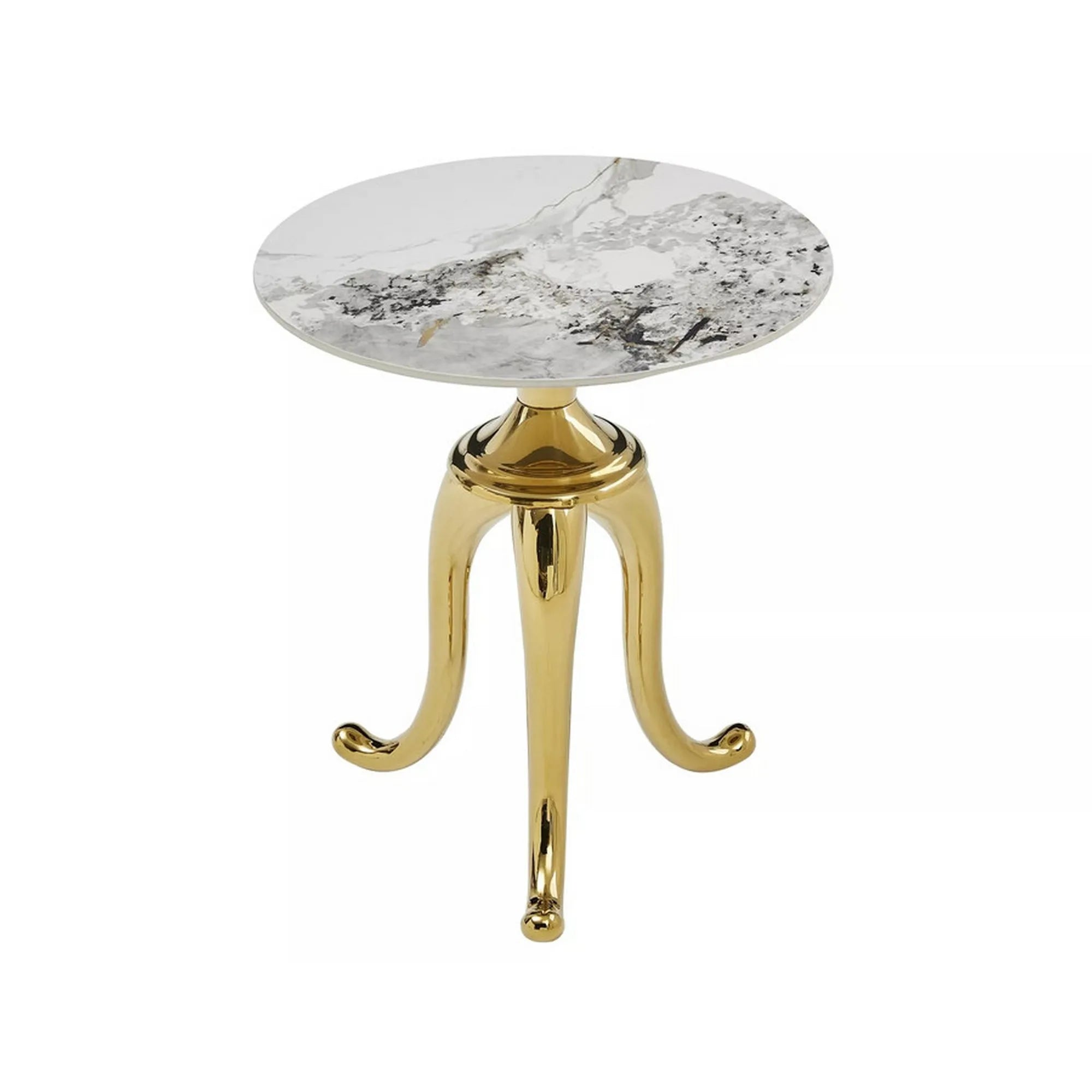 Masuta cafea DETROIT OCN-39270, alb/auriu