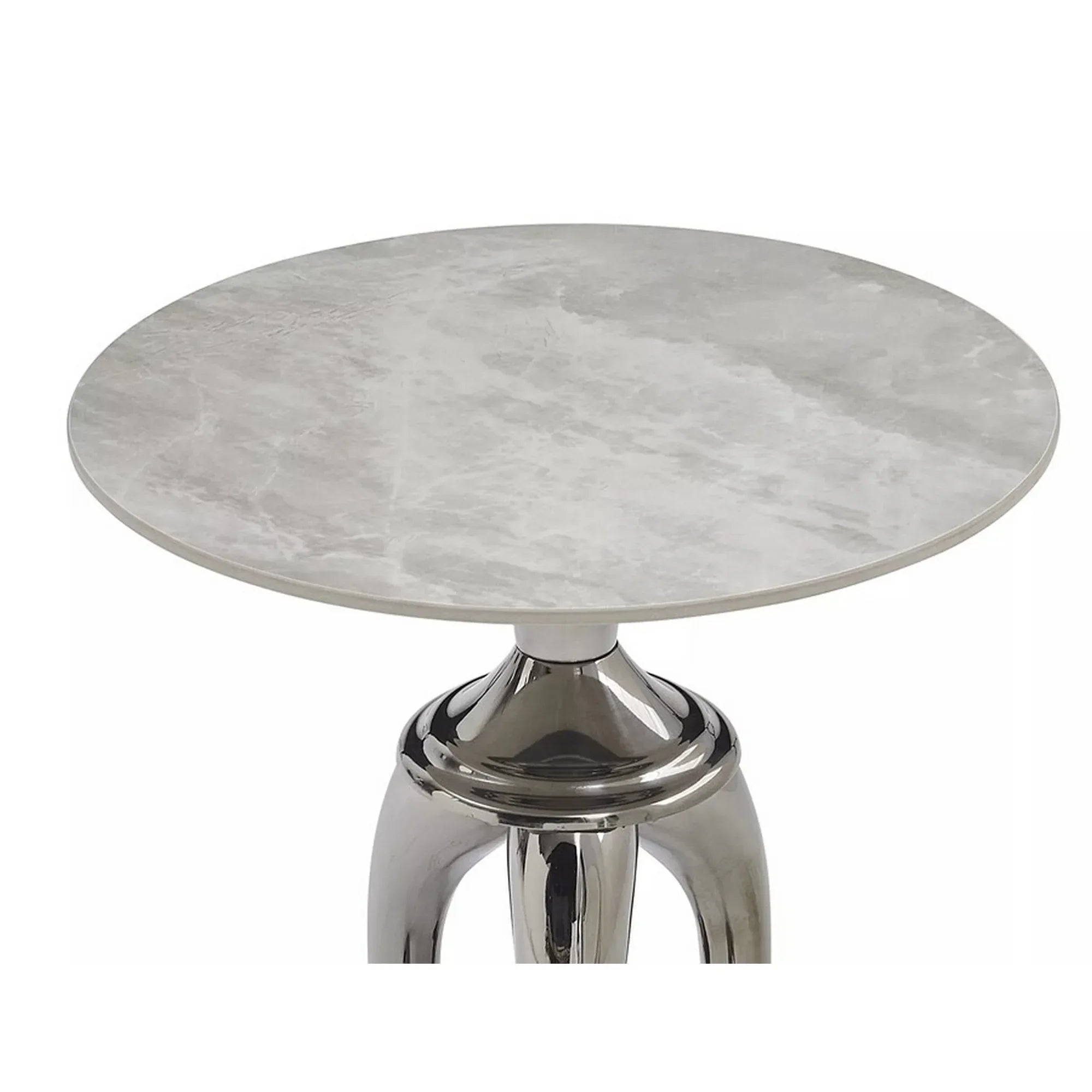 Masuta cafea DETROIT OCN-39271, alb/argintiu