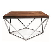 Masuta cafea DETROIT OCN-39279, nuc/argintiu