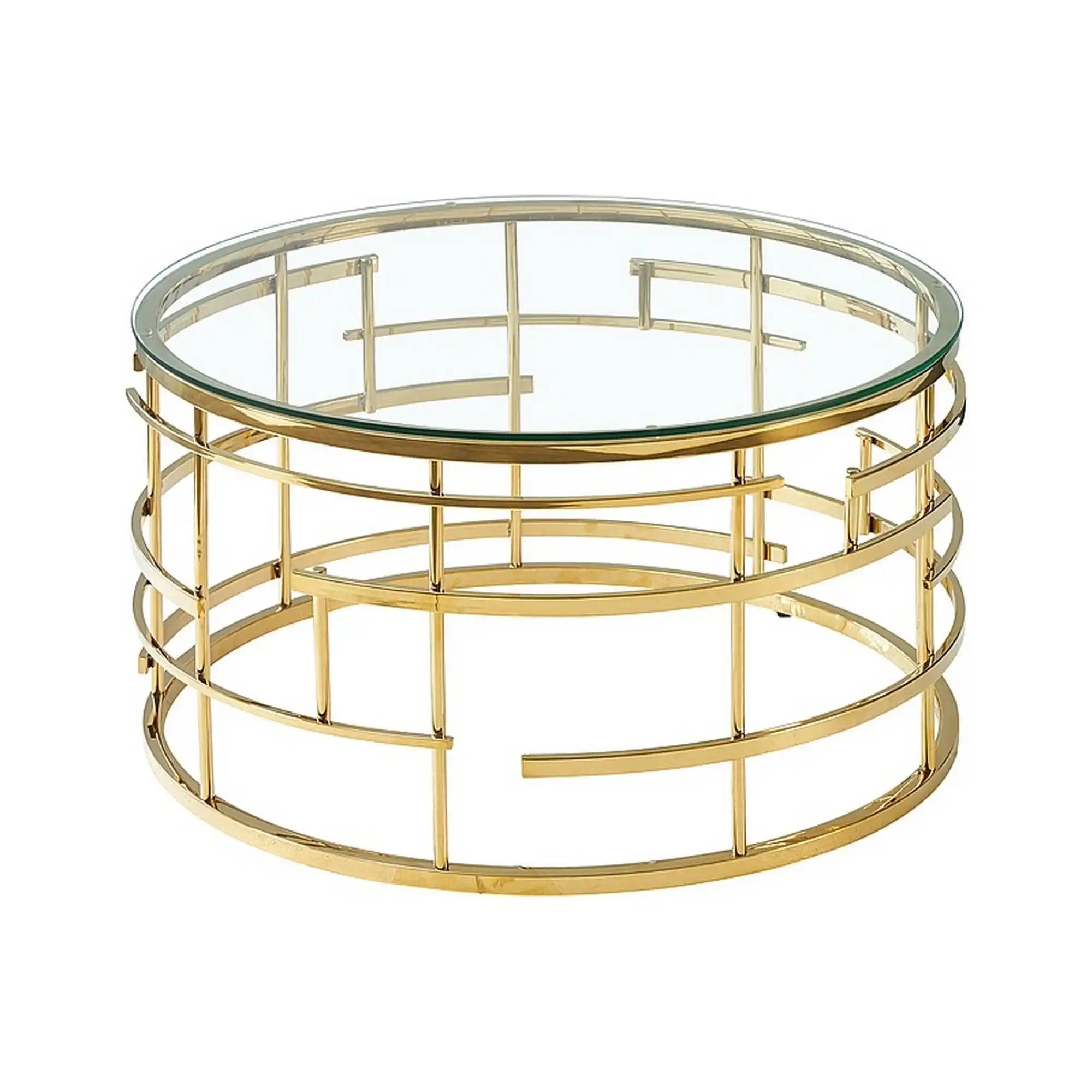 Masuta cafea DETROIT OCN-39296, transparent/auriu