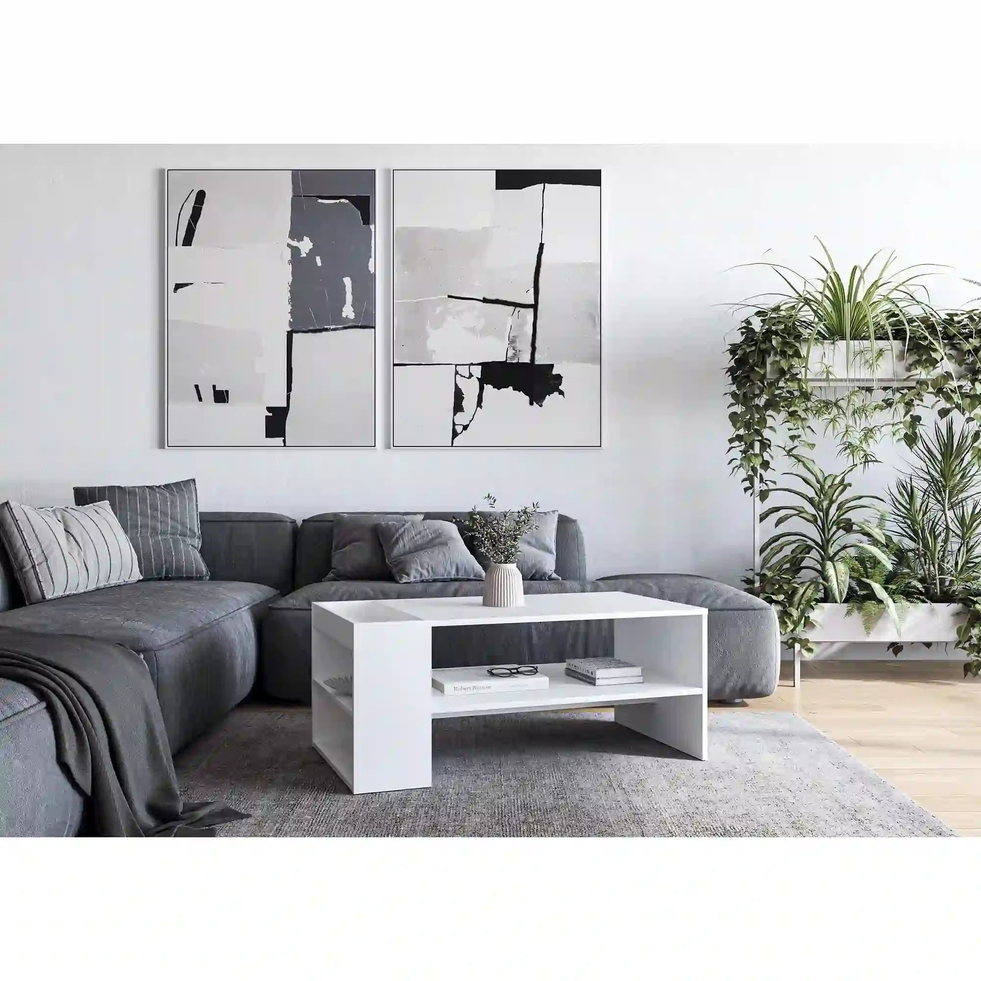 Masuta cafea HOUSTON OCN-37021, alb