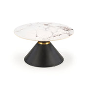 Masuta cafea HOUSTON OCN-37052, alb/negru/auriu