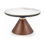 Masuta cafea HOUSTON OCN-37078, alb/nuc/auriu