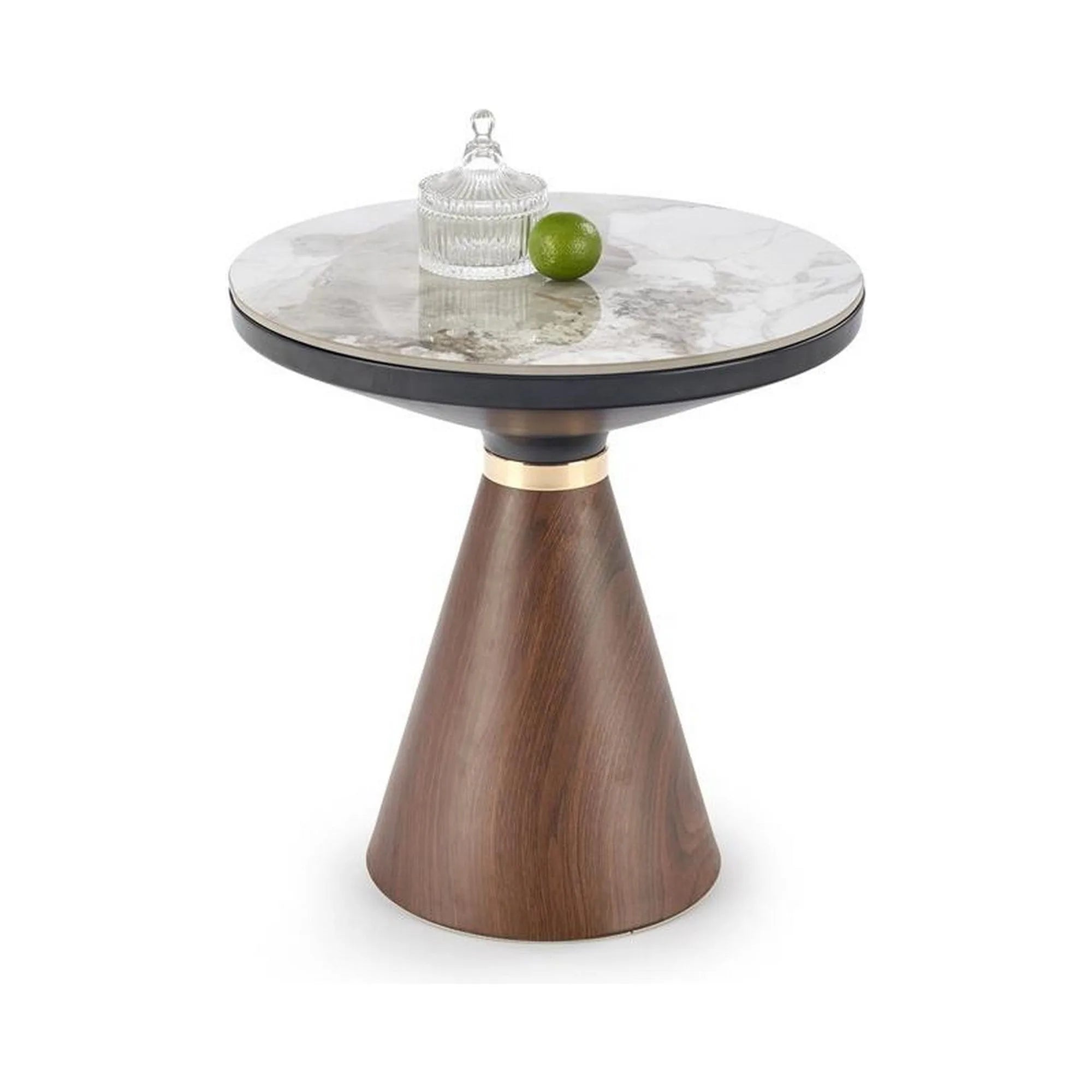 Masuta cafea HOUSTON OCN-37079, alb/nuc/auriu