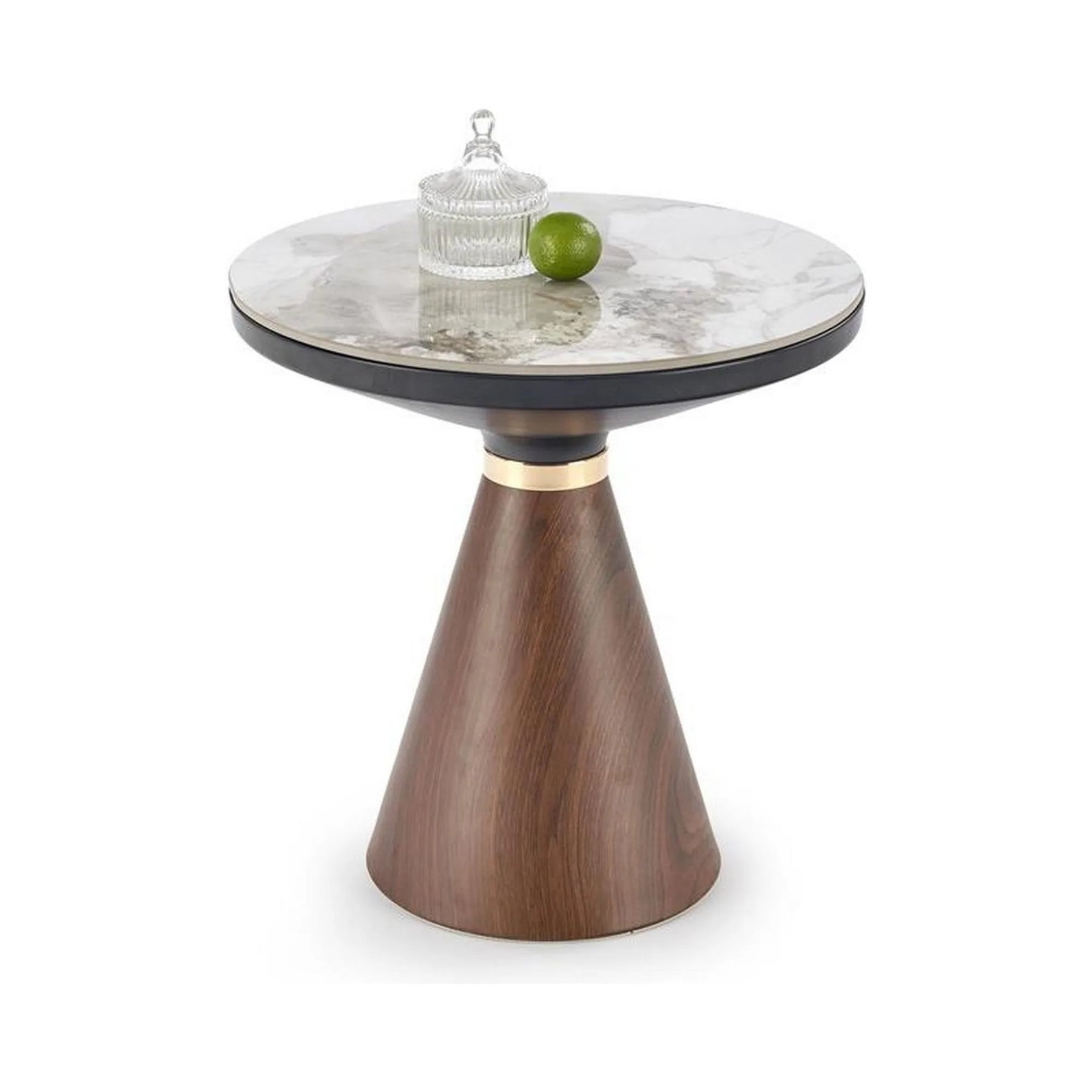 Masuta cafea HOUSTON OCN-37079, alb/nuc/auriu