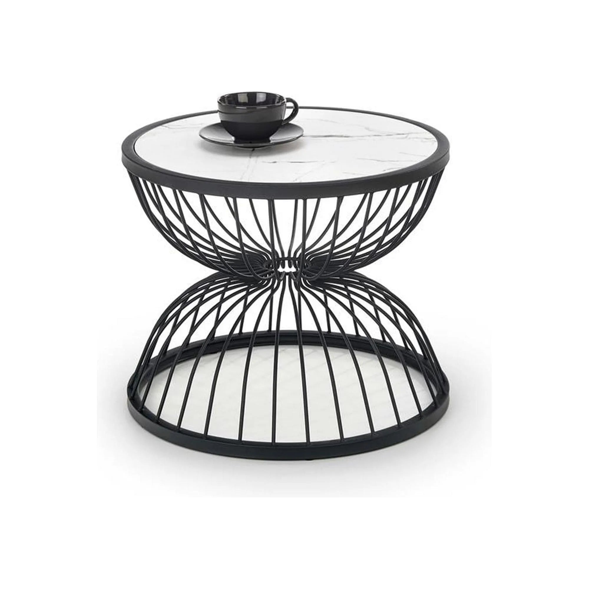 Masuta cafea HOUSTON OCN-37084, alb/negru