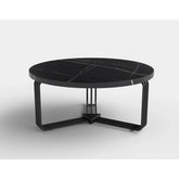 Măsuță de cafea rotundă neagră, cu design modern, ideală pentru living – primabucata