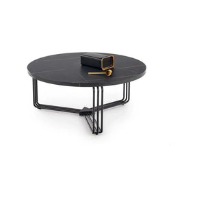 Masă de cafea rotundă neagră, cu design modern, ideală pentru living – primabucata