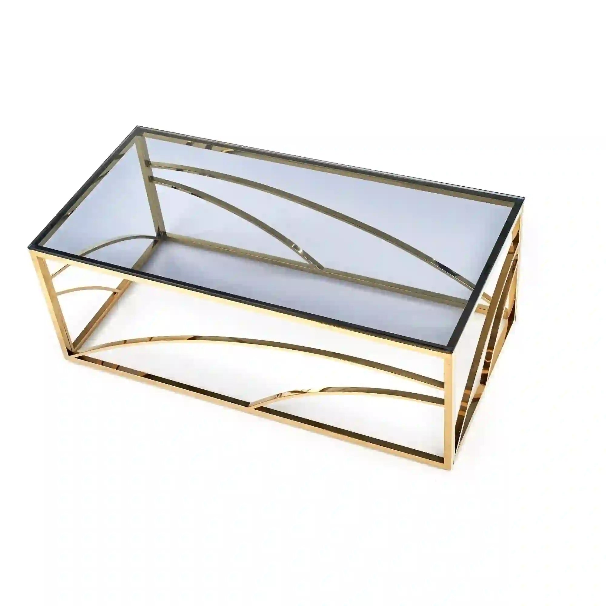 Masuta cafea HOUSTON OCN-37109, transparent/auriu