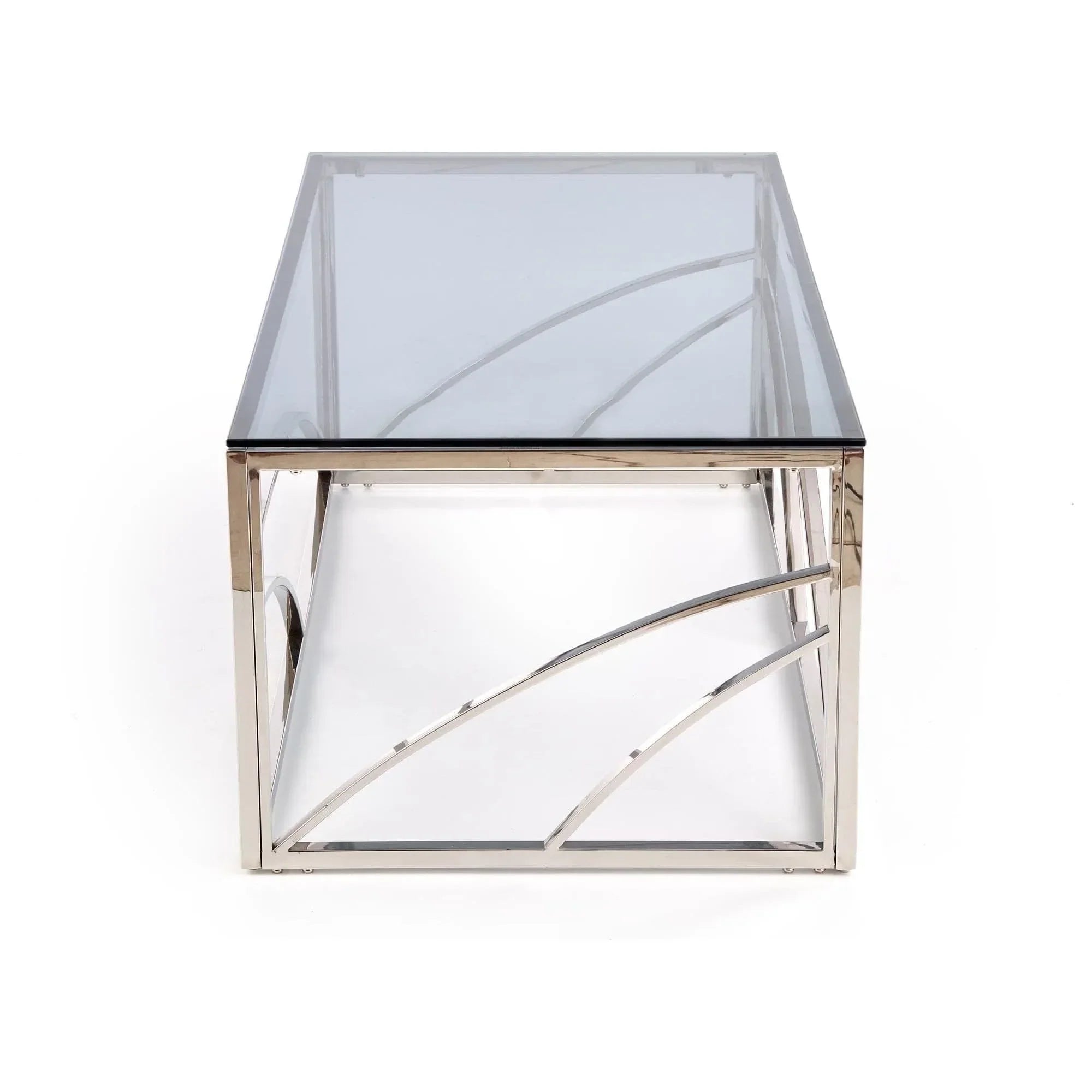 Masuta cafea HOUSTON OCN-37110, transparent/argintiu