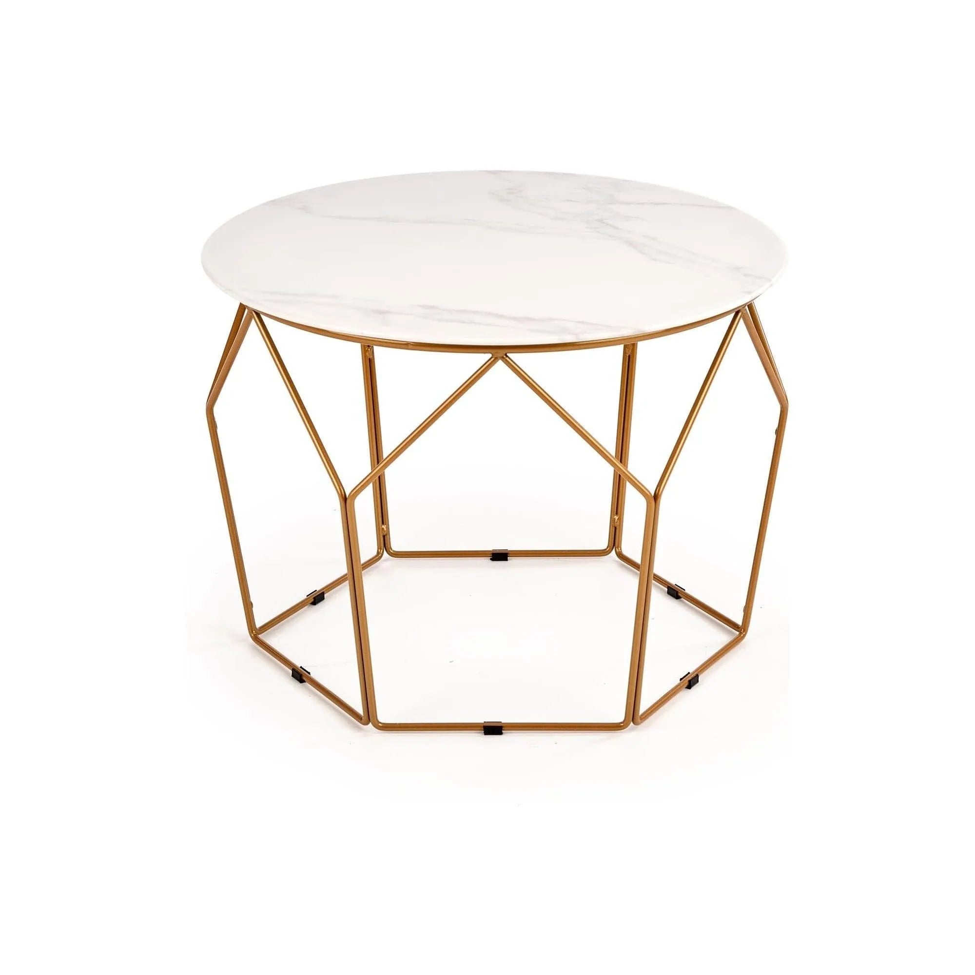 Masuta cafea HOUSTON OCN-37113, alb/auriu