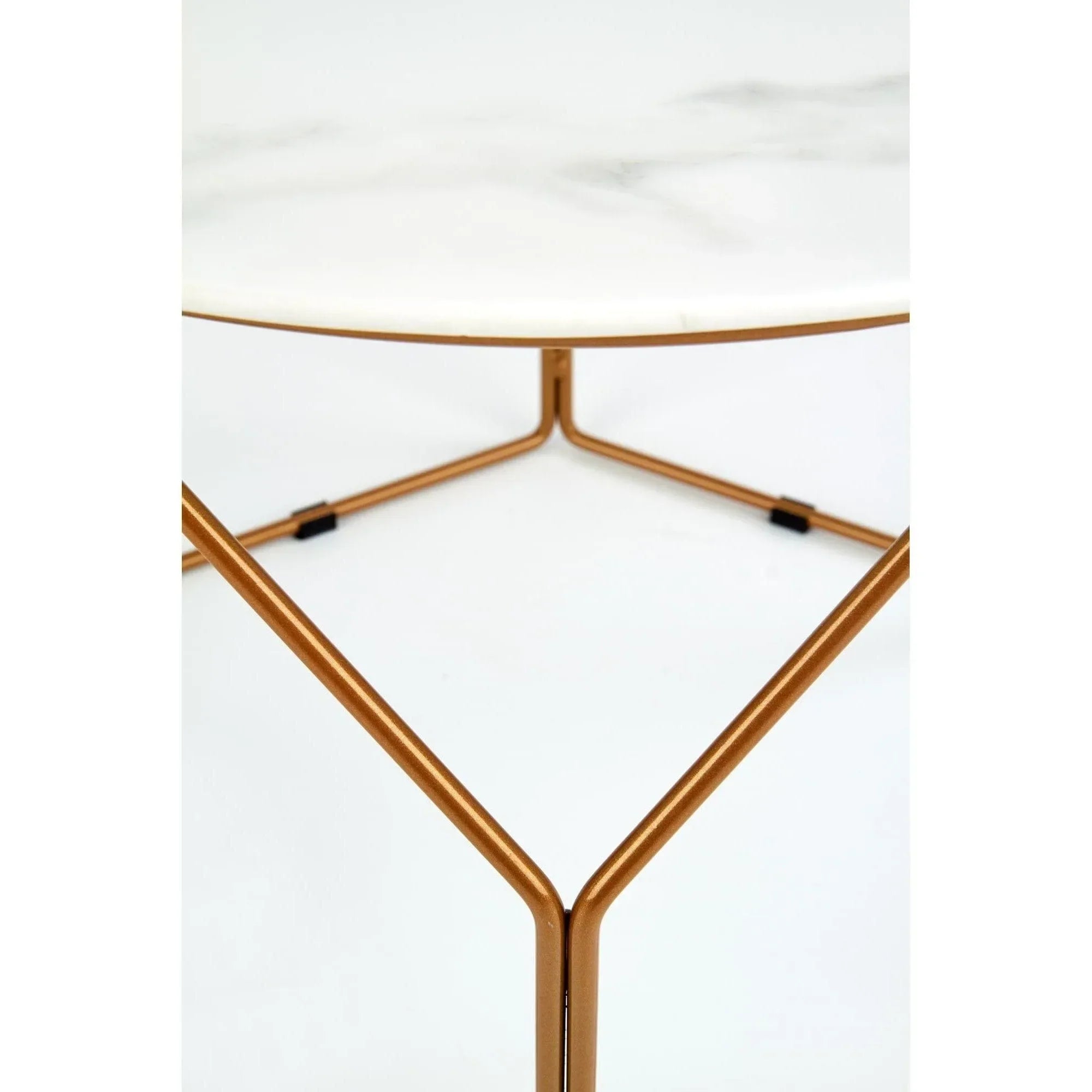 Masuta cafea HOUSTON OCN-37113, alb/auriu