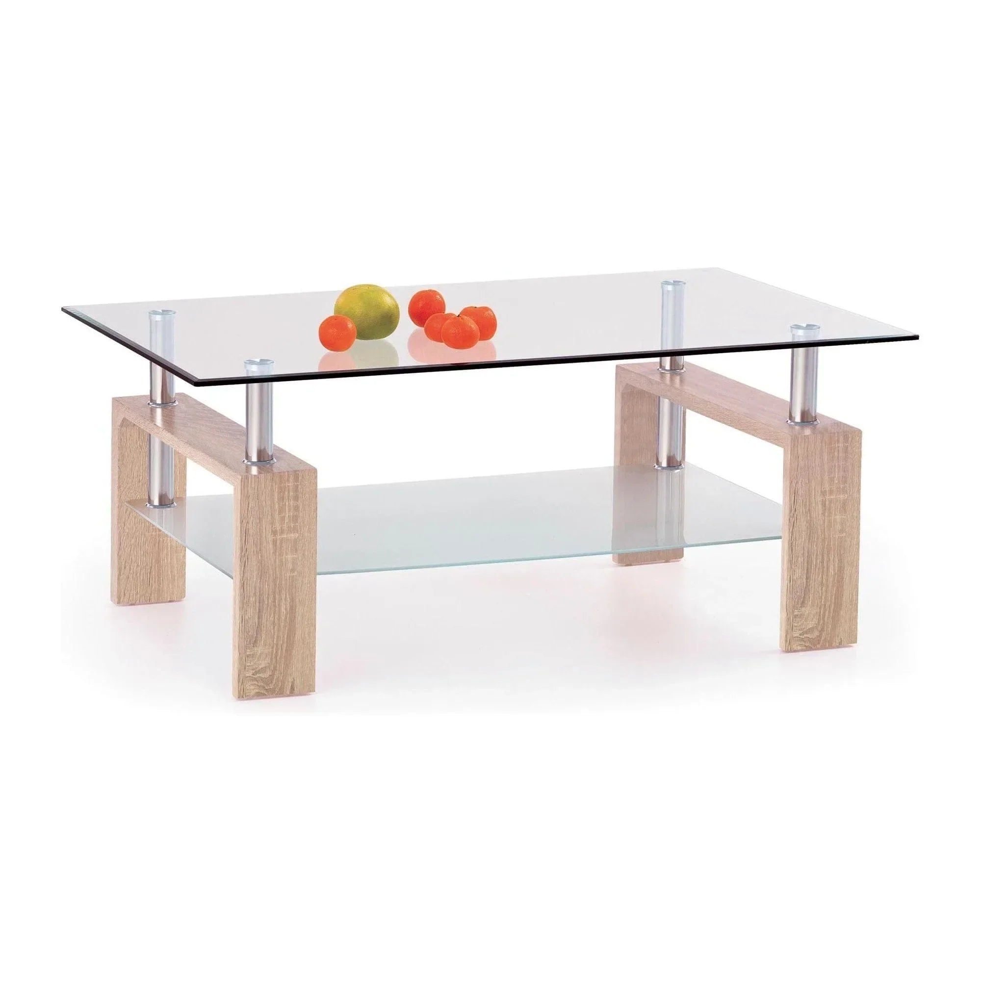 Masuta cafea HOUSTON OCN-37114, transparent/stejar sonoma