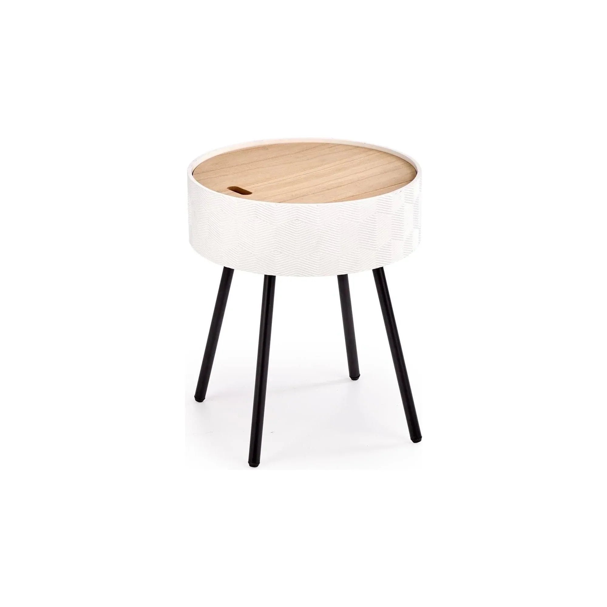 Masuta cafea HOUSTON OCN-37118, stejar alb/alb