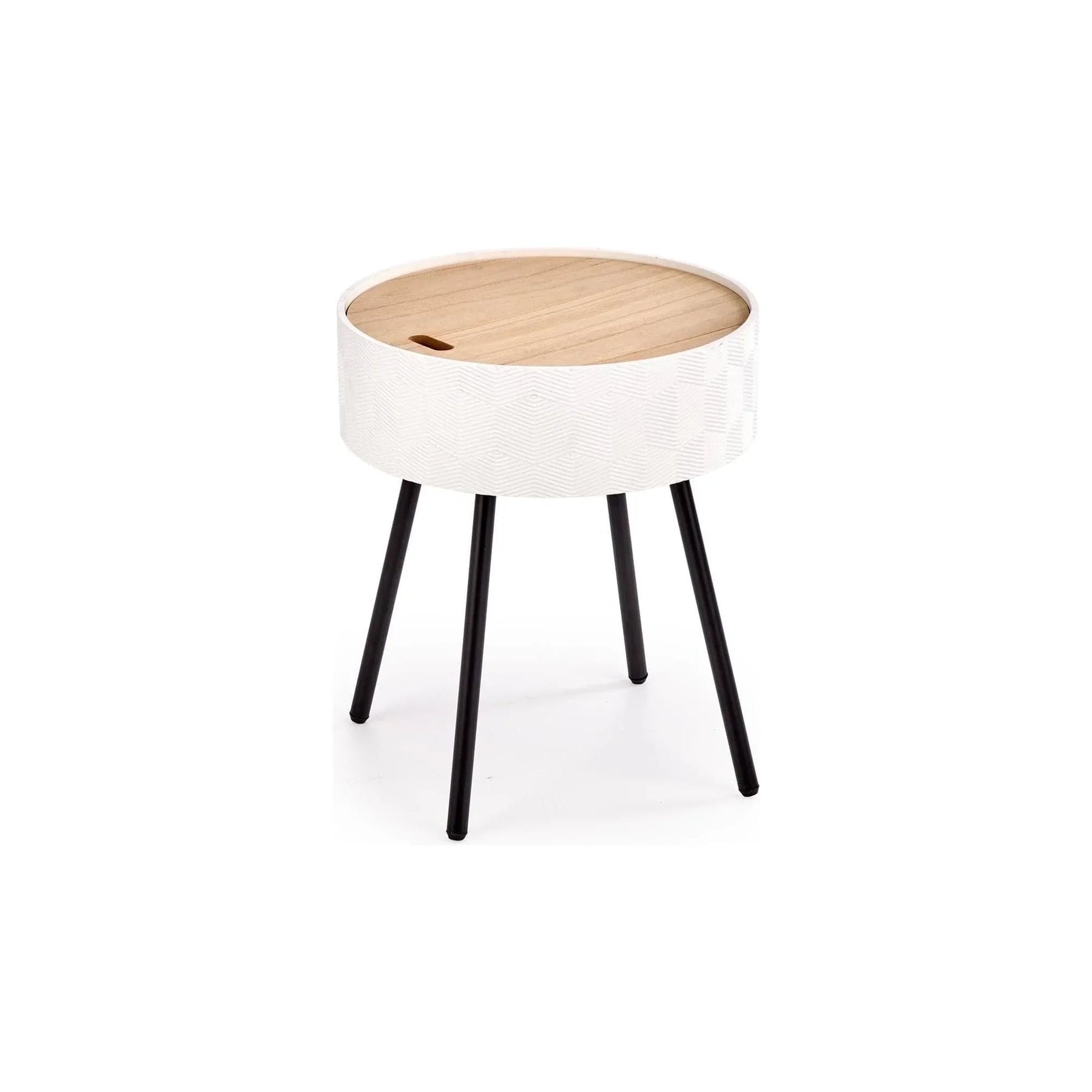 Masuta cafea HOUSTON OCN-37118, stejar alb/alb