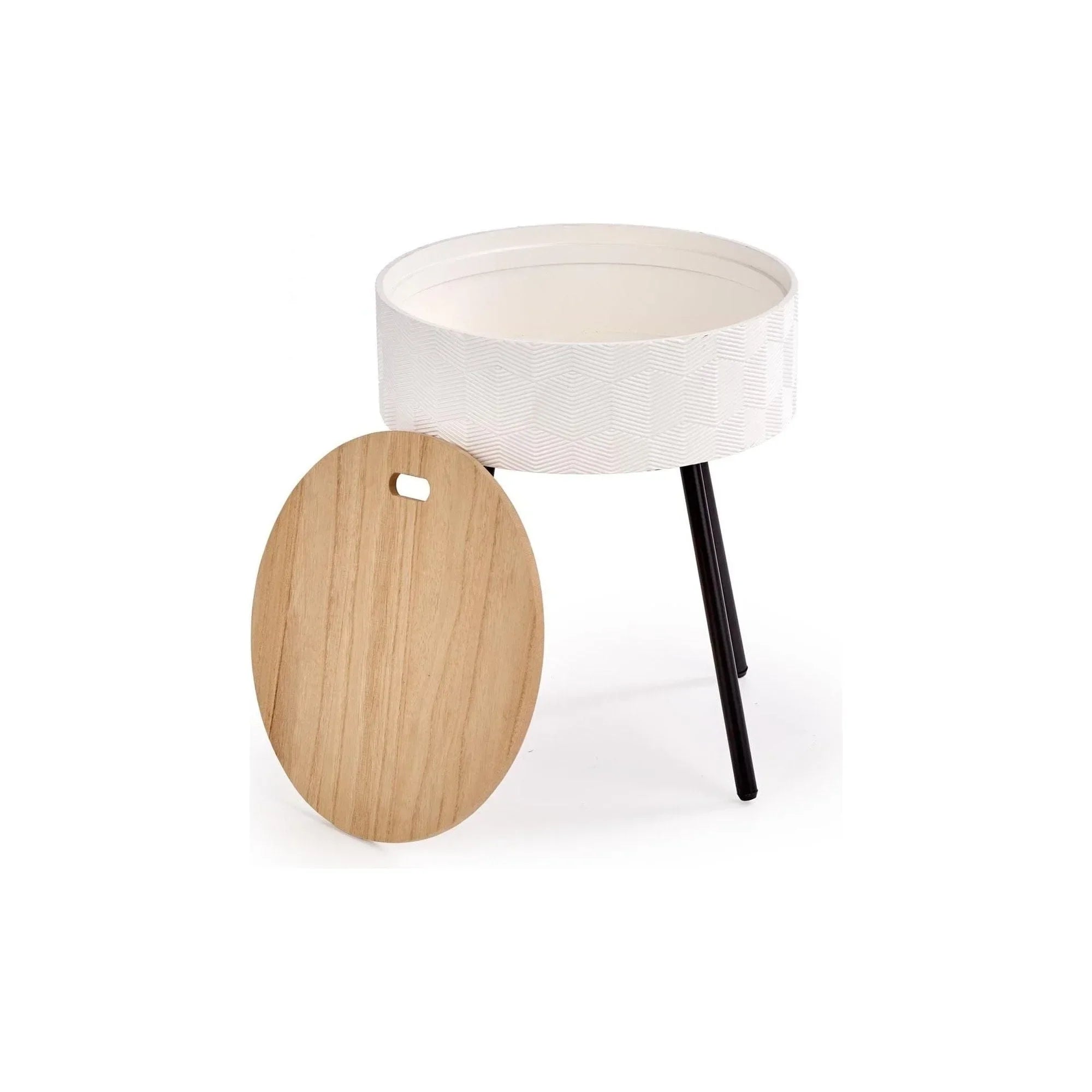 Masuta cafea HOUSTON OCN-37118, stejar alb/alb