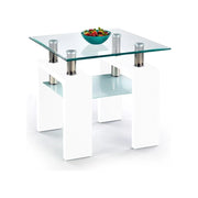 Masuta cafea HOUSTON OCN-37140, transparent/alb