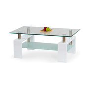 Masuta cafea HOUSTON OCN-37143, transparent/alb