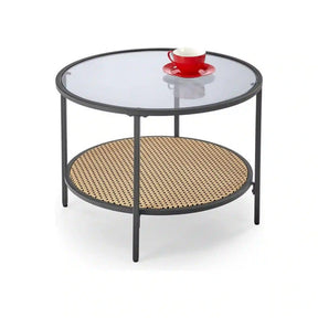 Măsuță de cafea neagră cu detalii fumurii, ideală pentru living – primabucata
