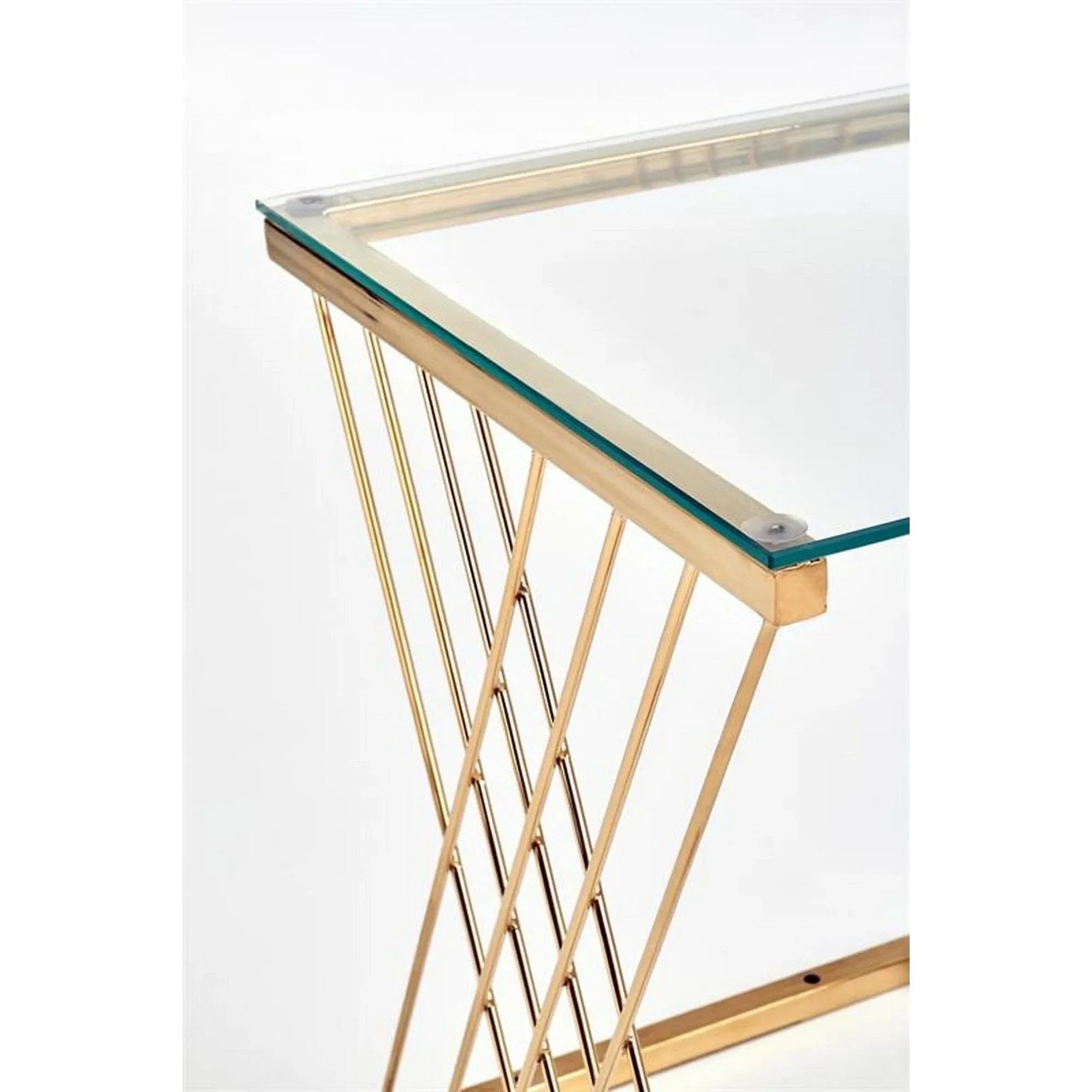 Masuta cafea HOUSTON OCN-37221, transparent/auriu