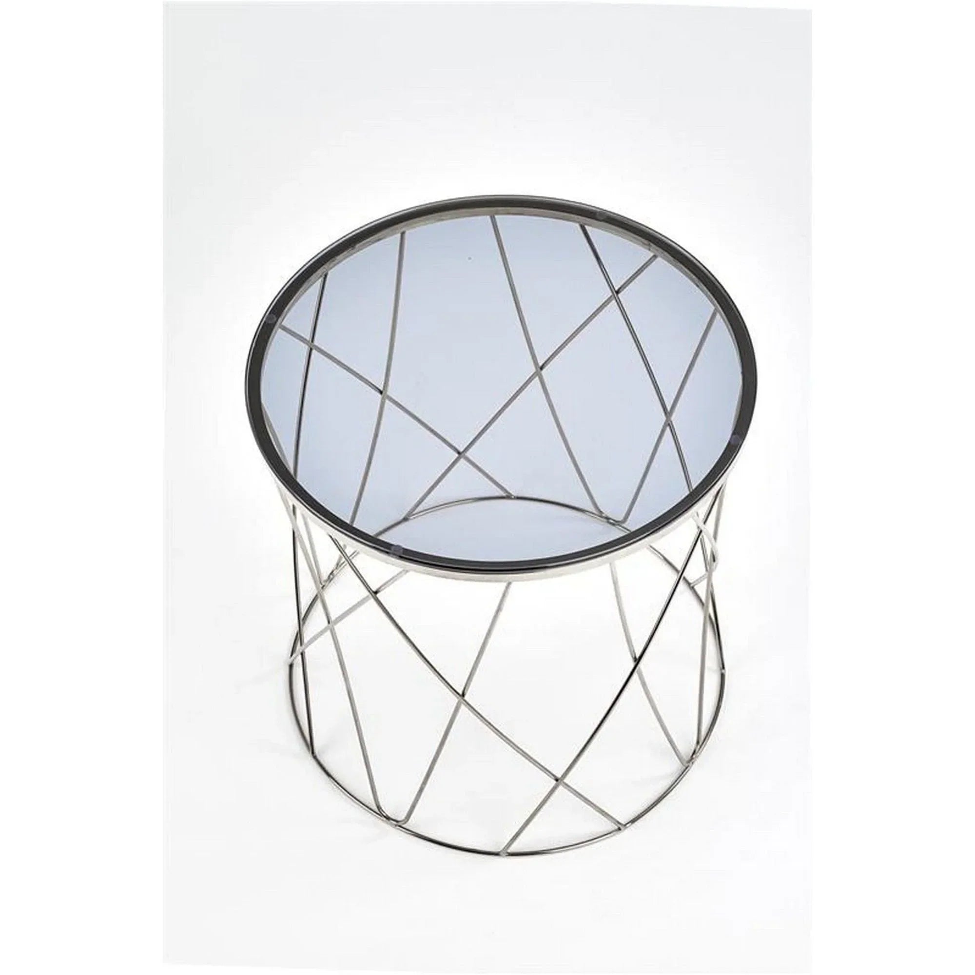 Masuta cafea HOUSTON OCN-37240, transparent/argintiu