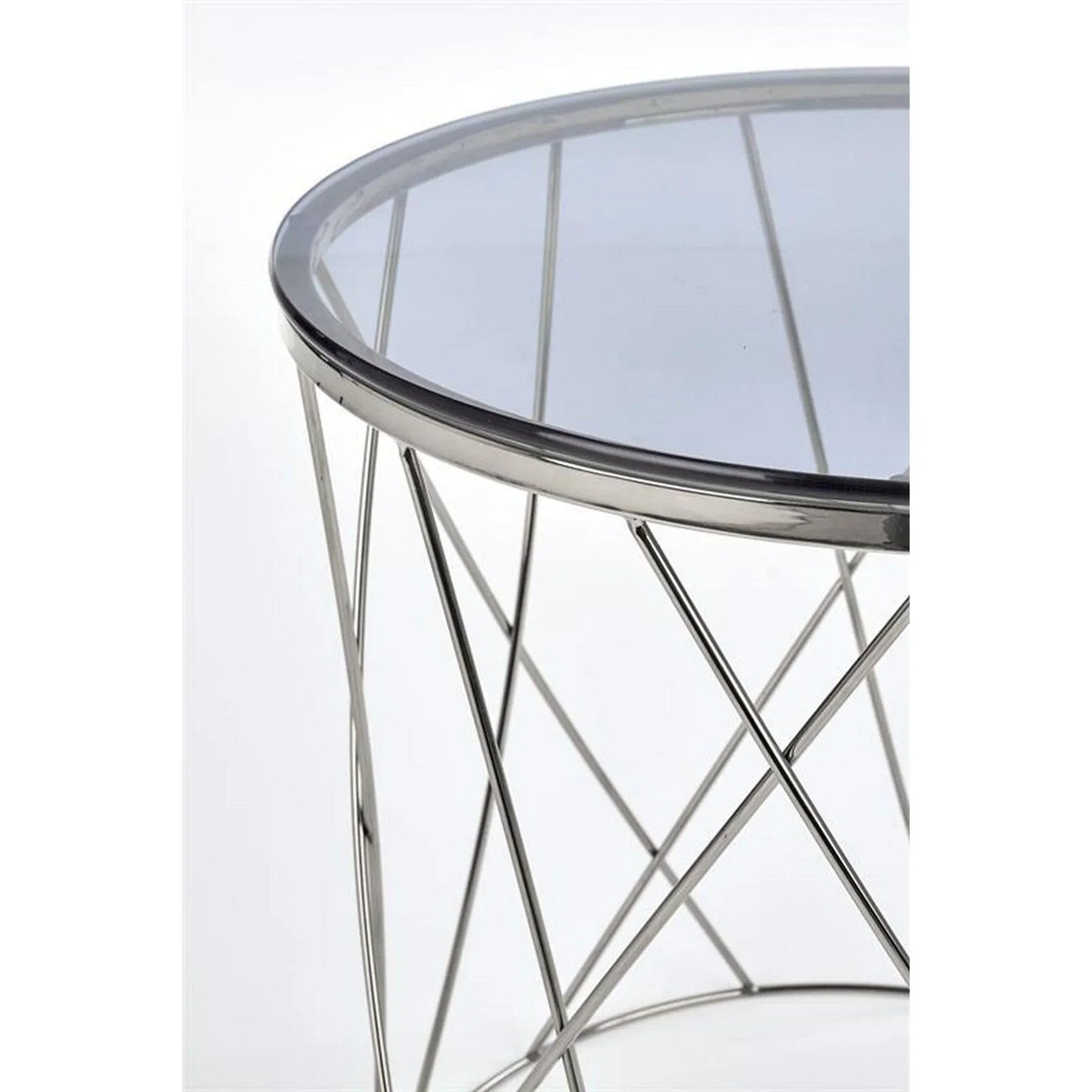 Masuta cafea HOUSTON OCN-37240, transparent/argintiu