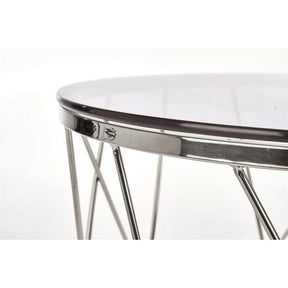 Masuta cafea HOUSTON OCN-37240, transparent/argintiu