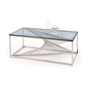 Masuta cafea HOUSTON OCN-37259, transparent/argintiu