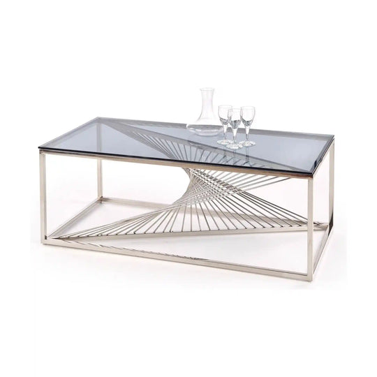 Masuta cafea HOUSTON OCN-37259, transparent/argintiu