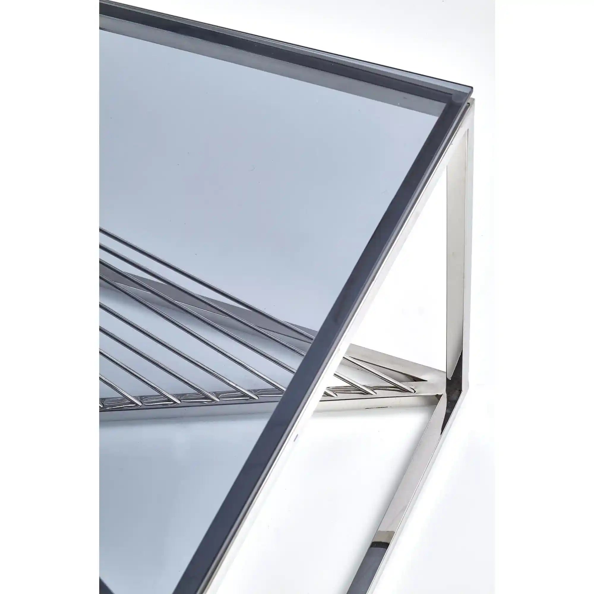 Masuta cafea HOUSTON OCN-37259, transparent/argintiu