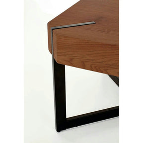 Masuta cafea LAVIDA, MDF laminat/metal, nuc/negru, 110×60×43 cm