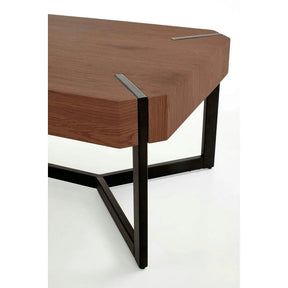 Masuta cafea LAVIDA, MDF laminat/metal, nuc/negru, 110×60×43 cm