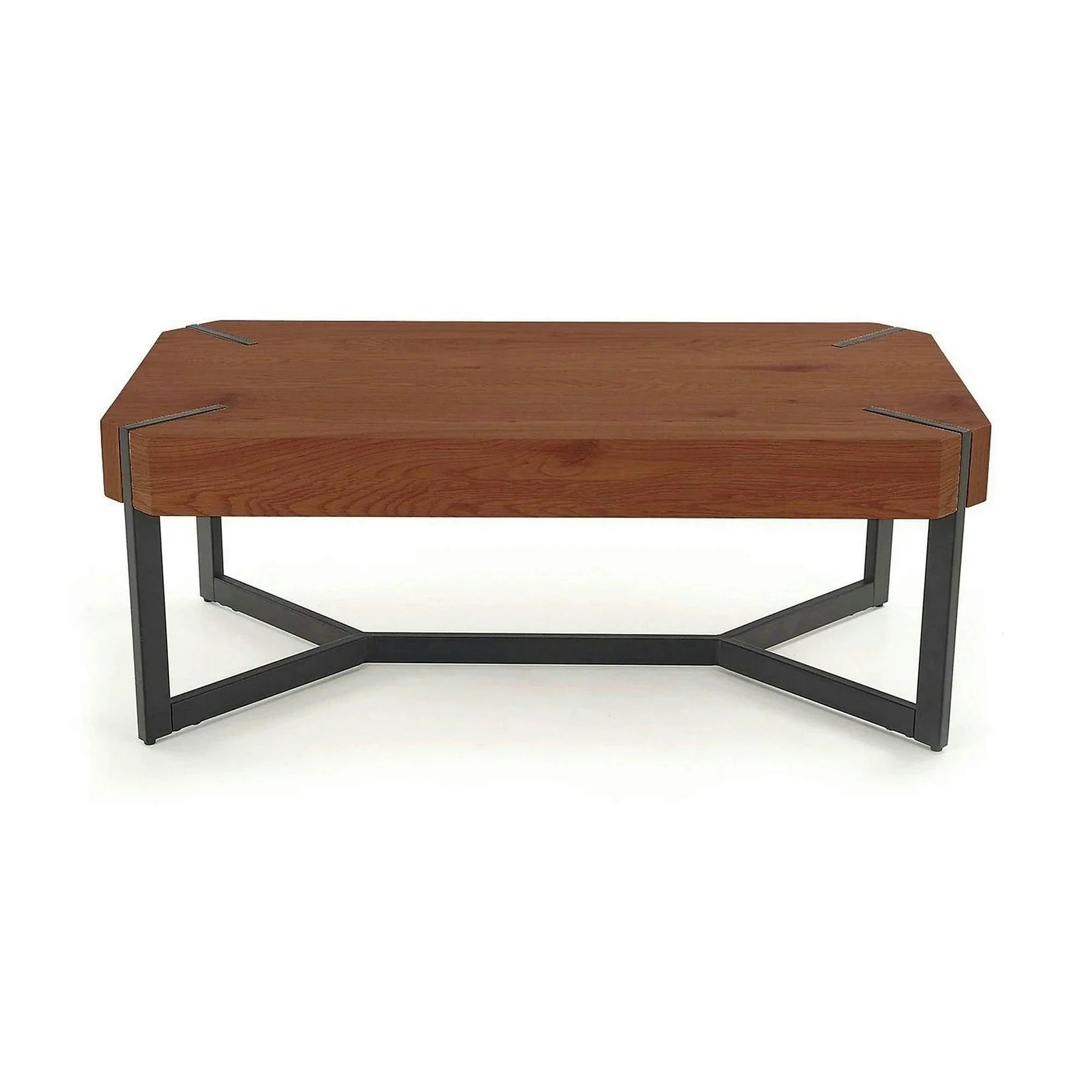 Masuta cafea LAVIDA, MDF laminat/metal, nuc/negru, 110×60×43 cm