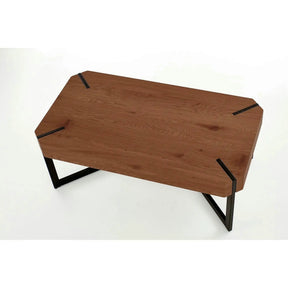 Masuta cafea LAVIDA, MDF laminat/metal, nuc/negru, 110×60×43 cm