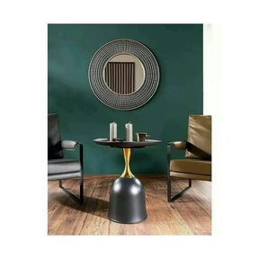 Masuta cafea LIBRA, metal, negru/auriu, 51×51×61 cm