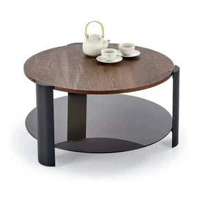 Masuta cafea LIRA, nuc/negru, 80x43 cm