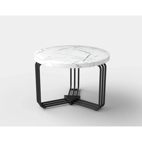 Masuta cafea M HOUSTON OCN-37088, alb/negru