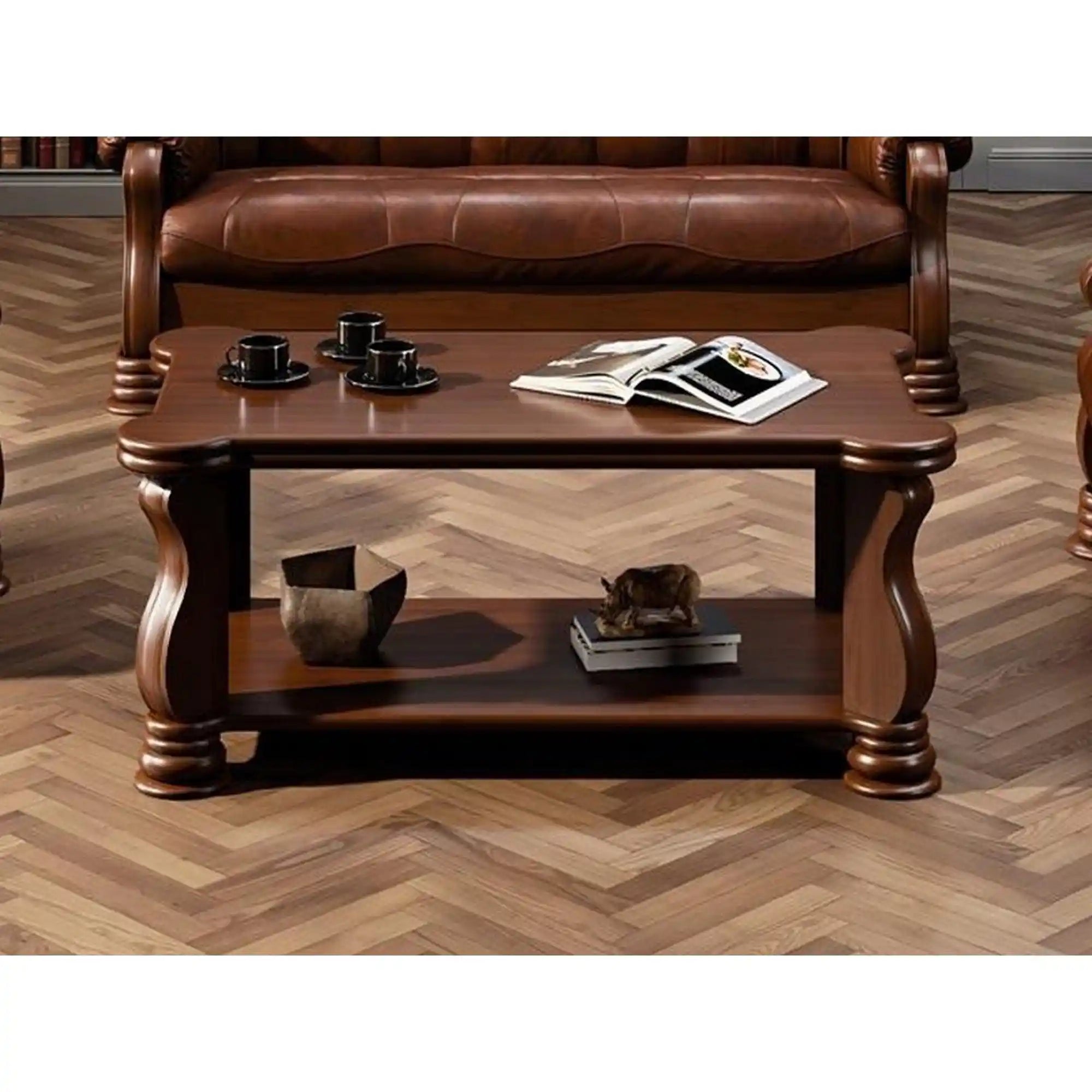 Masuta cafea PORTO SANTORINI OCN-27286, nuc inchis