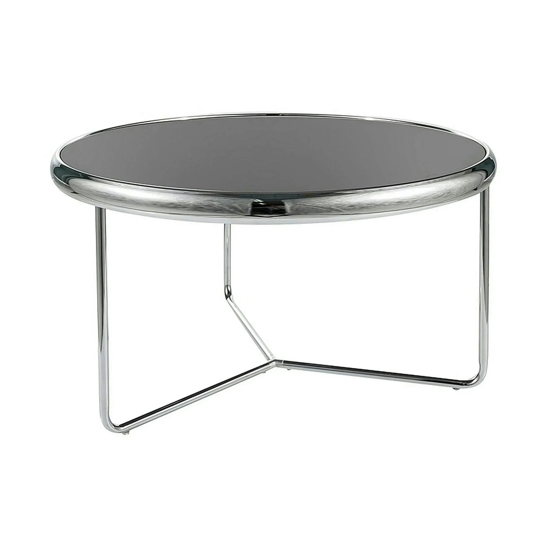 Masuta cafea SCARLET, negru/argintiu, sticla securizata/metal, 74x40 cm